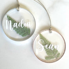Load image into Gallery viewer, Personalized Pressed Fern Ornaments
