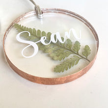 Load image into Gallery viewer, Personalized Pressed Fern Ornament
